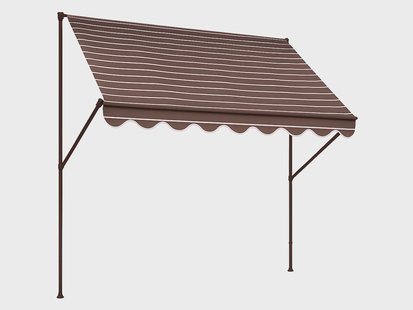 ANGERER Klemluifel (donkerbruine, beige strepen, 200 cm breit)