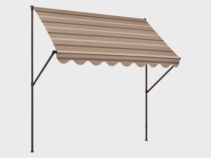 ANGERER Klemluifel (beige met bruine krijtstrepen, 250 cm breit)