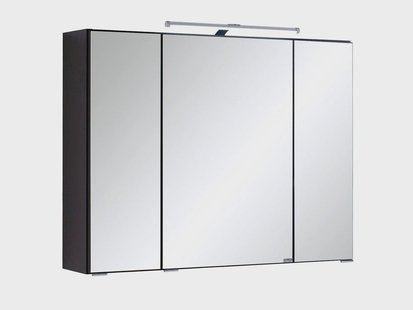 HELD Badkamer spiegelkast Bologna 3D (LED opbouwlamp, Donkergrijs, 80 cm)