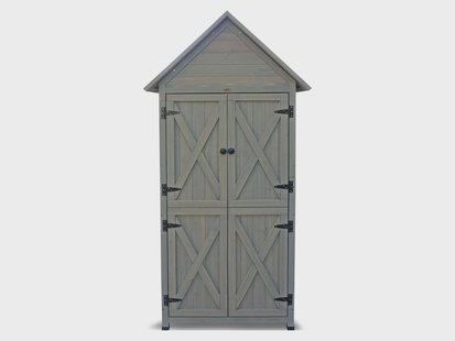 HABAU Houten tuinkast Lena, 83 x 45 x 178 cm, grijs