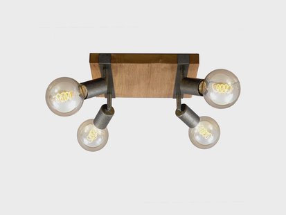 BRILONER Wand- en plafondlamp vintage hout, verschillende uitvoeringen. (4 plek)