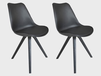 byLIVING 2 stoelen Kira (Zwart/zwart)