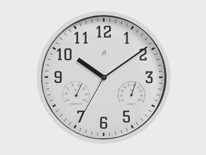 AURIOL Wandklok met thermo- en hygrometer (Wit)