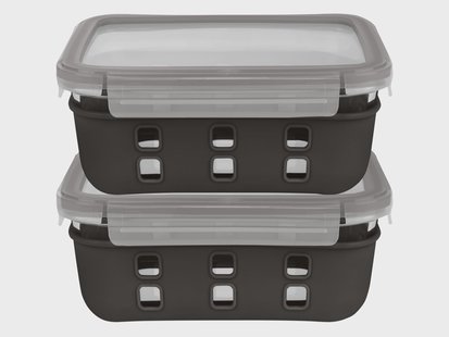 LIVARNO home Glazen lunchboxenset (Zwart)