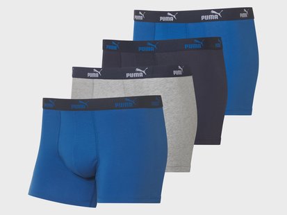 PUMA 4 heren boxers (Blauw/grijs, L)