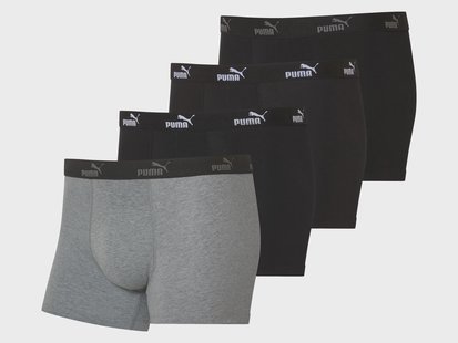 PUMA 4 heren boxers (Zwart/grijs, M)