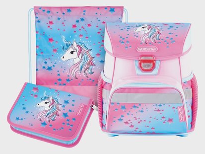 HERLITZ Schooltas Loop Plus - 3-delig - met etui en gymtas (Unicorn)