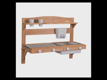 ROBA Houten speelgoed keuken om op te hangen (85x35x65, Teak)
