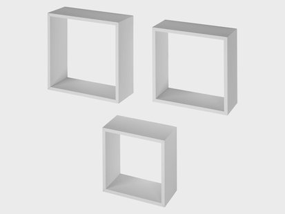 LIVARNO Wandkasten kubus (Kubuskast 3-delig 30 x 30 cm, Wit)