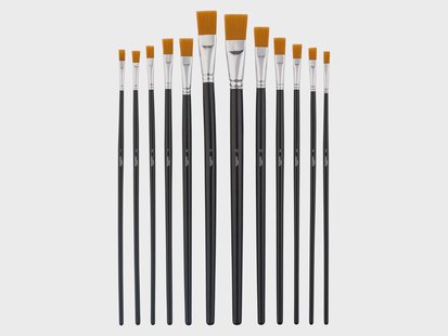CRELANDO Nylon kwasten (Plat, 12-delig)