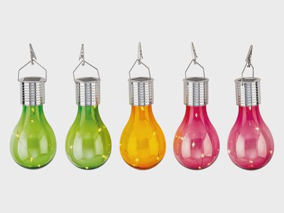 LIVARNO LED-solar-gloeilampen, 5 stuks. (Bont gekleurd)