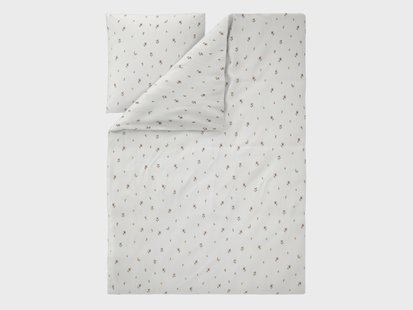 LIVARNO Mousseline dekbedovertrek 140 x 200 cm (Bloemen/wit)