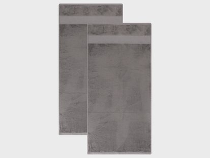 LIVARNO Set van 2 bamboe handdoeken 50 x 100 cm (Grijs)