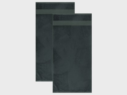 LIVARNO Set van 2 bamboe handdoeken 50 x 100 cm (Marineblauw)