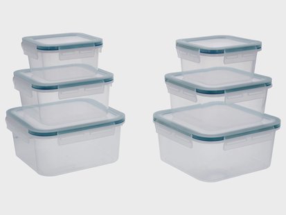 SILVERCREST Set van 6 vershoudbakjes (Vierkant)