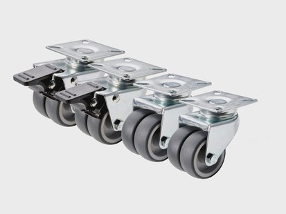 PARKSIDE Wieltjes set, zwenkwielen voor meubels en kisten (Dubbele wielen, 4-delig)