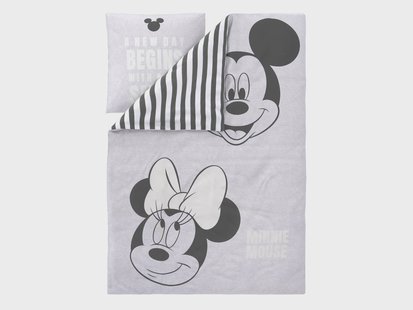 Kinder dekbedovertrek 140 x 200 cm - Disney (Grijs)