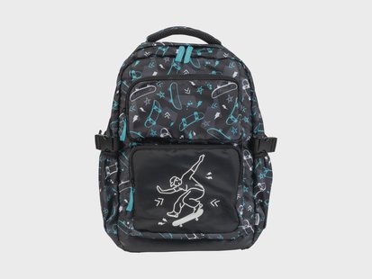 CRELANDO Kinder schooltas - ergonomische rugzak (Glow in the dark/zwart)