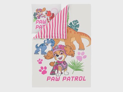 Kinder dekbedovertrek Paw Patrol 140 x 200 cm (Wit/roze)