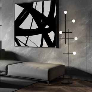 Bopp LED vloerlamp Cross, zwart, aluminium, dimbaar