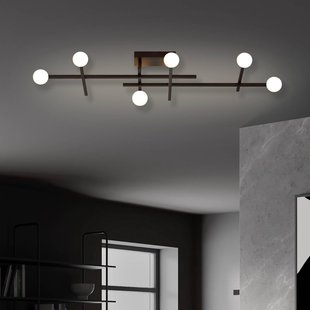 Bopp LED plafondlamp Cross, zwart, aluminium, 6-lamps