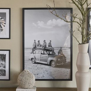 Rivièra Maison Wall Art Coastal Ride 125 x 85cm - Wit,Zwart