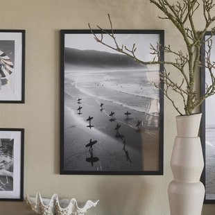 Rivièra Maison Wall Art Salt Wave 70 x 100cm - Zwart / wit
