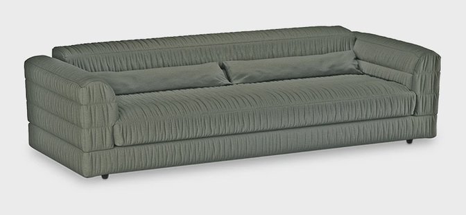 HKliving 3-zits Bank Club 274cm, Wander stof - Army Green