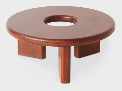 HKliving Ronde Salontafel Conversation Mangohout, Ø85cm - Bruin