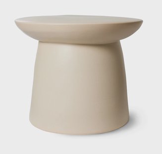 HKliving Bijzettafel Earthenware Keramiek, Ø46cm - Crème - Rond