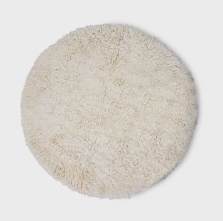 HKliving Rond Vloerkleed Fluffy Wol, Ø250cm - Wit