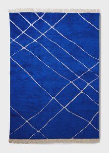 HKliving Vloerkleed Knotted Wol, 200 x 300cm - Kobaltblauw