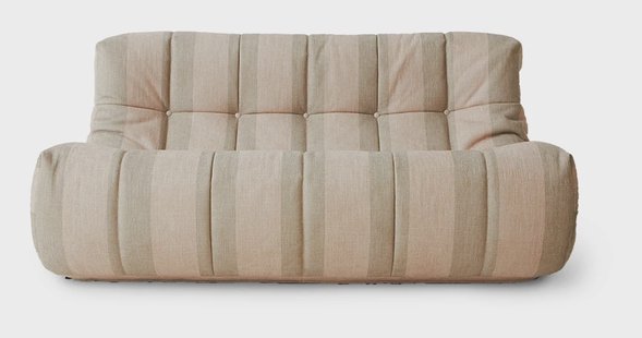 HKliving Bank Lazy Lodge stof, 158cm - Beige gestreept