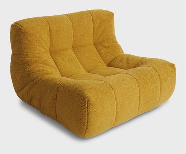 HKliving Fauteuil Lazy Fluffy stof - Oker