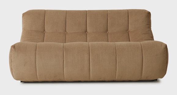 HKliving Bank Lazy Ribstof, 158cm - Bruin