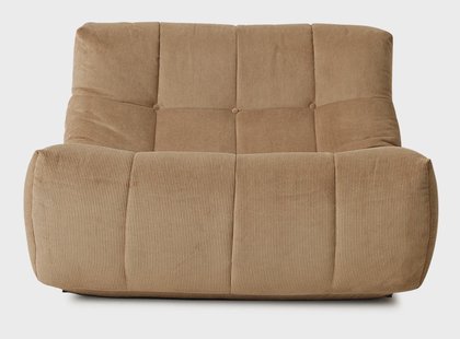 HKliving Fauteuil Lazy Ribstof - Bruin