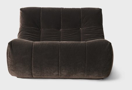 HKliving Fauteuil Lazy Velvet - Espresso