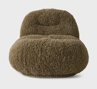 HKliving Fauteuil Meloa Poodle - Khaki