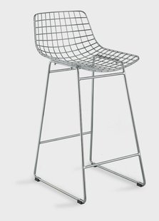 HKliving Barkruk Metal Metaal - Zilver (zithoogte 66cm)