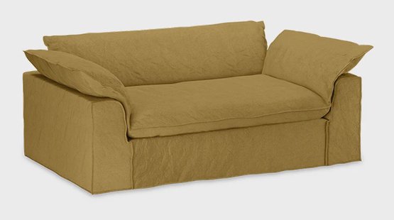 HKliving Hoes voor Bank Nomad 204cm, Linnen - Okergeel