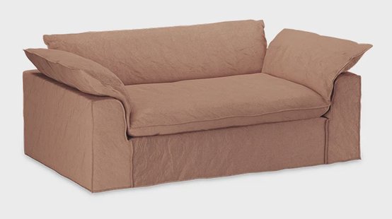HKliving Hoes voor Bank Nomad Linnen, 204cm - Dusty Rose