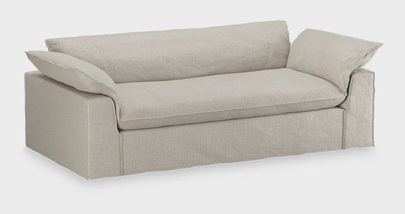 HKliving Hoes voor Bank Nomad 244cm, Stof - Ivoor