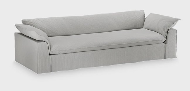 HKliving Hoes voor Bank Nomad 305cm, Corduroy Rib - Crème