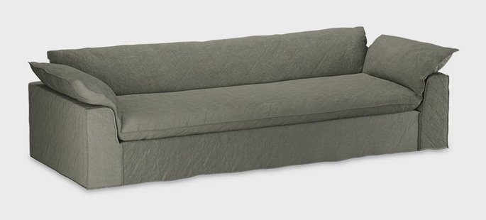HKliving Hoes voor Bank Nomad Linnen, 305cm - Army Green
