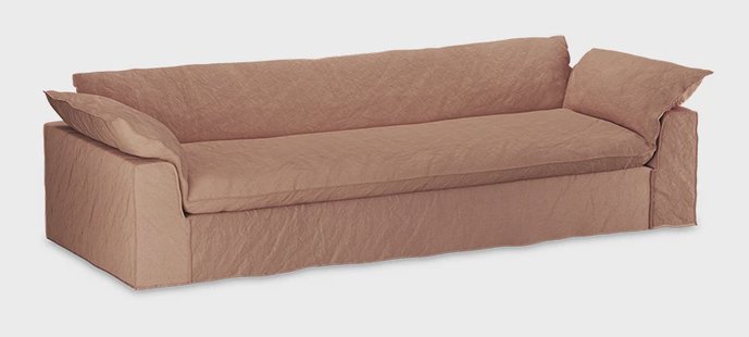 HKliving Hoes voor Bank Nomad Linnen, 305cm - Dusty Rose