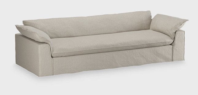HKliving Hoes voor Bank Nomad 305cm, Pure stof - Ivoor