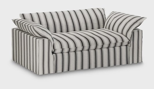 HKliving 2-zits Bank Nomad 204cm, Rocco stof - Chalkstripe