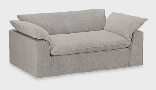 HKliving 2-zits Bank Nomad 204cm, Chenille - Lichtgrijs