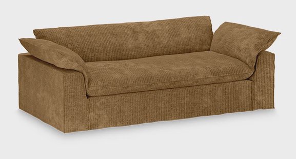 HKliving 3-zits Bank Nomad 244cm, Corduroy velvet - Aged Gold