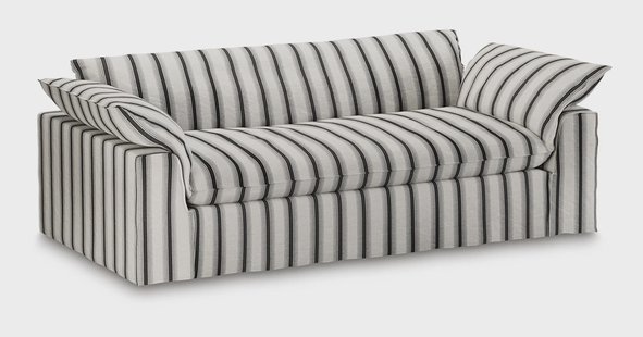 HKliving 3-zits Bank Nomad 244cm, Rocco stof - Chalkstripe